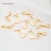 18K Gold Plated Brass Metal Heart Shape OT Clasps, Bowknot Connector Clasps Hooks Fastener för handgjorda DIY -smycken Fynd