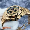 Designer AP Wrist Watch Royal Oak Offshore Series 26470or Gold Shell Gold Band Chronograph Mens Watch 18K Rose Gold Material 42 mm