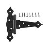 1 PC 5/6/8 Inch Strap Hinges Shed Barn Door Hinges Heavy Duty Gate Hinges for Wooden Fences Decorative Hinges Black with Screws