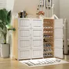 Simple Modular Shoe Rack Plastic Shoe Cabinet Large Capacity Hallway Storage Organizer Closet Space Saver Corner Home Furniture