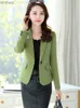 Costumes de femmes Blazers Peonfly Fashion Femmes Blazer 2020 Office décontracté Lady Work Pockets Vestes Coat Slim Style coréen Solie Femmes Blazer Femme Veste C240410