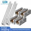 2pc Linear Guide SBR30 Aluminum Bracket Light Shaft Heavy Slide Rail 1200-2550MM+Dust-Droof Pressure Plate Slider Bearing Block