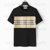 designer brand mens t-shirts classic t shirts summer london england striped plaid grid simple round neck patchwork Solid color black white tee tops mix style 3XL