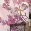 Japanse Sakura Cherry Blossoms TULLE Window Gordijn voor woonkamer Modern pure gordijn voor slaapkamer keuken gordijnen op maat