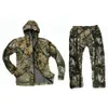 Spring Autumn Tree Camo Hunting Ghillie Suit Waterproof Fishing Suit Tactical Outdoor Wildlife CS Clothes Hooded Jacket Pants