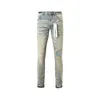 Pantalon féminin Brand Purple 2024 Jeans en denim Fashion High Street Ripped Patch Trend Vintage Straight