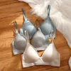 Bras finetoo Женские беспроводные беспроводные бюстгальтеры Deep V Badded Bralette S-Xl