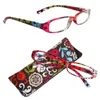 Sunglasses Fashion Women Reading Glasses Matching Pouch Ultra Light Resin Print Flower Magnifying Eyeglasses Vision Care