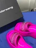 Designerskie sandały kapcie luksusowe kobiety aksamitne materiał na rzep na rzep pokój imprezowy gai platforma slip-on rozmiar 35-42 10 cm moda podróż zielony czarny sandał