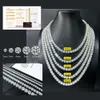 GRA Certificated 10K 14K Real Solid Gold 3Mm 4Mm Moissanite Jewelry Tennis Chain Necklace For Men Women