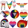 LGBT Pride Enamel Pins Custom Rainbow Book Cats Feather Tooth Heart Shape Brooches Lapel Badges Jewelry Gift for Partner Lover 11 colors