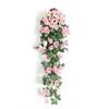 Decorative Flowers Plant Fashion Wall Hanging Living Room Rattan Balcony Artifical Flower Rose Home Decoration Fake Vine