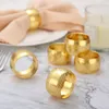 6pcs metalen trommelvormige golfpatroon Napkin Rings Napkin Buckle Holder voor Festivel Wedding Party Banquet Dinertafel Decoratie