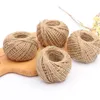 Natural Burlap Hessian Jute Twine Cord Hemp rep Sträng Giftflaska Packing Strings Bröllopstrå Diy Scrapbooking Craft Decor