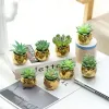 Artificial Plant Faux Succulent Decorative Vivid Golden Ceramic Pots PVC Faux Succulents Mini Potted for Garden