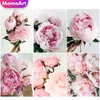 Momoarart Diamond Painting Peony Needlework Diamond ricamo a croce kit per punizione a mosaico per trapano quadrato decorazione per la casa quadrata