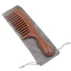 Green Santalwood Width Tooth Comb- Anti static peigt rouge santal largeur dents fines peigne de dents 240327