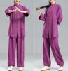 Kobiety Cottonlinen Summer Kung fu tai chi mundury sztuki walki garnitury taijiquan ubrania wushu ubranie