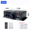 Förstärkare AK380 12V Bluetooth Power Amplifier Home Car Class D HIFI AMP Max 800W Stereo Bass Audio AMPS Support FM MP3 Player USB SD Input