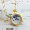 Pocket Watches Crystal Star Cartoon Anime Pocket Pendant Halskette Cosplay Halskette Metall Anhänger Schmuck Geschenk für Frauen Quarz es Y240410