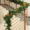 Fleurs décoratives 2,7 m de Noël Couronne artificielle Green Family Party Decoration Enfants Roard Hanging Supplies
