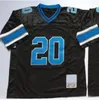 Gerileme Futbol Vintage 20 Barry Sanders Jersey 1994 Retro 75. Yıldönümü Team Renk Siyah Mavi Beyaz Tüm Spor Hayranları için Dikişli Satışta Yüksek Kalite