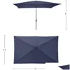 Tält och skyddsrum Rectangar Patio Paraply Color Tiki Navy Blue Freight Parasol Protractor Paraplyer Bases For the Beach Drop Deliver DHFKQ