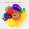 Cut Fruit Toys Plastic Food Up Pråga Play Set Toddler Grönsaker 240407