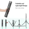 Tripods Photography Lighting Stand Light Tripod Stand Metal Ring Light Stand 200cm/ 78.7in Max. Height with 1/4" Screw for Photo Studio