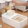 Bouteilles de rangement Rice Dispenser Container Grain Grain Cereal with Rolling Wheel Pantry Organization Kitchen Tools