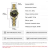 Wristwatches Fashion Full Steel Push Button Hidden Clasp Strap Women Watches Date Quartz Wristwatch For Ladies Female Clock Relogio Feminino