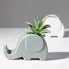 European Ceramic Vase Handmade Cute Elephant Office Desktop Mini Succulents Flower Vases Modern Creative Home Decor Ornament