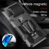 Skinlee Case for Infinix Smart 6 Shockproof Armor Magnetism Bracket Back Clip Telefoon Cover Case voor Infinix Smart 5 Cover