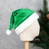Crianças unissex adultas do adulto Papai Noel Cap Hat Christmas para Wowen Man Natal Cap Green Headwear Velvet Cosplay adereços