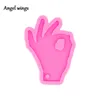 Dy0118 Finger Love, ASL OK Keychain Mold, Mão de Silicone de Mãos de Mãos Praying, Hamsa Hand Castings Diy Mold Fist Resin Craft