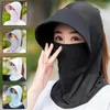 Brede rand hoeden zomer zijden gezicht deksel vrouwen zon hoed met ademende zonnebrand cap outdoor strand anti-uv foldable i3h3