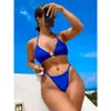 2024 neuer heißer Anzug Solid Color Badeanzug Schöne Dreieck Kette Sexy Tanga Sexy Frauen Bikini