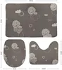 Banyo paspasları sevimli çizgi film kawaii hayvanlar kahverengi uyku banyo halı setleri 3 parça kaymaz emici yumuşak