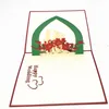 1pcs Handmade 3D Pop Up Greeting Cards With Envelope Laser Cut Post Card For Christmas Valentine' Day Party Wedding Decorations