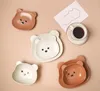 Cat Bowl Ceramic Dog Bowl Bear Bowl Cute Anti-Overturning Cat Plate Rice Bowl Cat Food Bowl Pet Single Bowl Kitten Pet Supplies