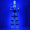 Traje Led Robot Costume Led Clothes Stilts Walker Costume Led Suit Costume Hjälm Laserhandskar CO2 Gun Jet Machine