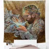 Psychedelische scène Tapestry Hippie Slaapkamer Huisdecor Hekserij Tapestry Tapestry Boheemse decoratieve yoga mat Sofa deken laken