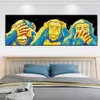 Серия Animal Chimmpanzees Series Modern 3 Funny Monkey с плакатом для наушников Canvas Paint