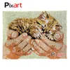 Tapete de gancho de trava New Kitten Crocheting Wall Tapestry Kits