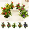 Konstgjord växt Lily Flower Pinecone Potted Plants Home Wedding Living Room Table Shop Decor Artificial Aquatic Plants Bonsai