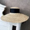 Donne Cappello estivo di ghigliottino di ghiottlico di grano classico 18 cm Grutto largo sole elegante vocazione della spiaggia del nastro floppy derby 240410