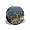 Spare Tire Cover Elk in Snow Polyester Universal Waterproof Sunscreen Wheel Covers for Jeep, Trailer, RV, SUV,