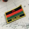 Malawi National Flag brodery Patches Badge Bouclier et Pin de forme carrée