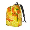 Storage Bags Schoolbag Student Watercolor Lemons Oranges Shoulder Laptop Bag School Backpack