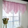 Cortina de cascata pura de bebê clara para cozinha, tratamento de janela extra larga, cortinas brancas de camada de tração de babados chiques e chiques